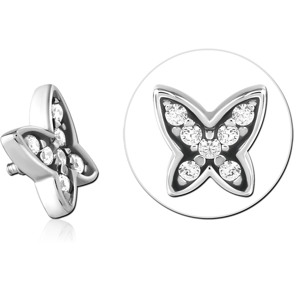 SURGICAL STEEL JEWELLED MICRO ATTACHMENT FOR 1.2MM INTERNALLY THREADED PINS