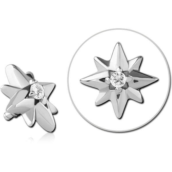 SURGICAL STEEL JEWELLED MICRO ATTACHMENT FOR 1.2MM INTERNALLY THREADED PINS