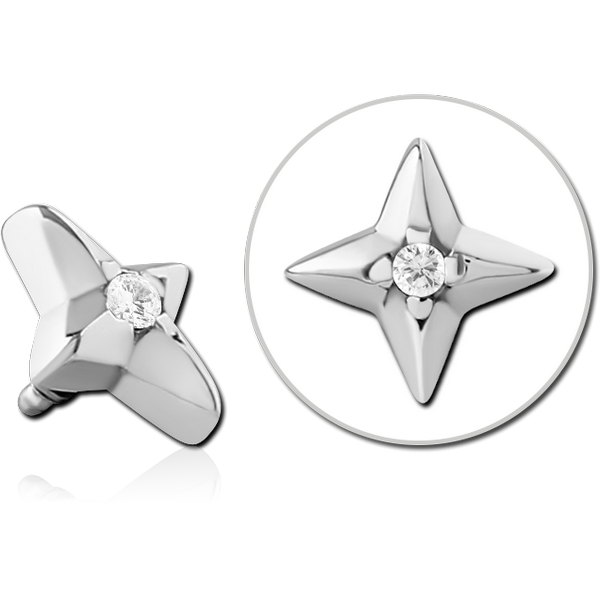 SURGICAL STEEL JEWELLED MICRO ATTACHMENT FOR 1.2MM INTERNALLY THREADED PINS