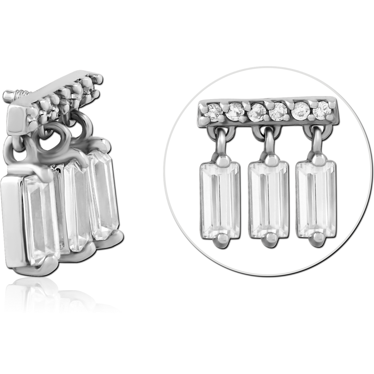 SURGICAL STEEL JEWELLED MICRO ATTACHMENT FOR 1.2MM INTERNALLY THREADED PINS
