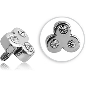 SURGICAL STEEL JEWELLED MICRO ATTACHMENT FOR 1.2MM INTERNALLY THREADED PINS - TRINITY