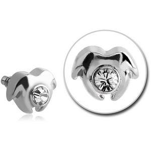 SURGICAL STEEL JEWELLED MICRO ATTACHMENT FOR 1.2MM INTERNALLY THREADED PINS