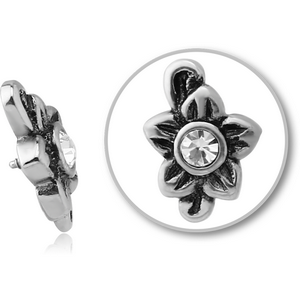 SURGICAL STEEL JEWELLED MICRO ATTACHMENT FOR 1.2MM INTERNALLY THREADED PINS - FLOWER