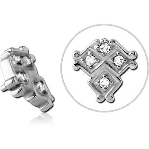 SURGICAL STEEL JEWELLED MICRO ATTACHMENT FOR 1.2MM INTERNALLY THREADED PINS - TRIPLE