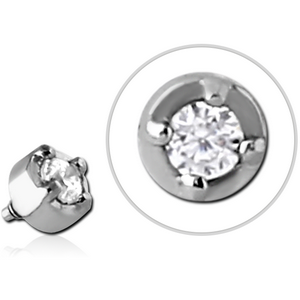 SURGICAL STEEL JEWELLED MICRO ATTACHMENT FOR 1.2MM INTERNALLY THREADED PINS - ROUND