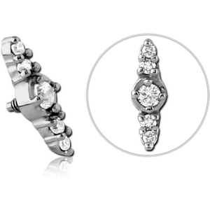 SURGICAL STEEL JEWELLED MICRO ATTACHMENT FOR 1.2MM INTERNALLY THREADED PINS - TRIPLE