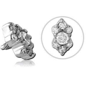 SURGICAL STEEL JEWELLED MICRO ATTACHMENT FOR 1.2MM INTERNALLY THREADED PINS - TRIPLE
