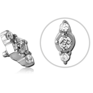 SURGICAL STEEL JEWELLED MICRO ATTACHMENT FOR 1.2MM INTERNALLY THREADED PINS - TRIPLE