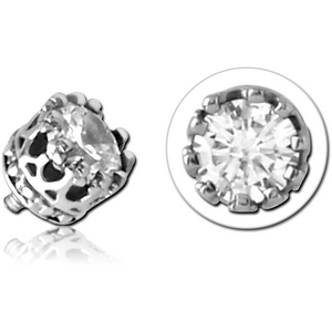 SURGICAL STEEL JEWELLED MICRO ATTACHMENT FOR 1.2MM INTERNALLY THREADED PINS - CROWN