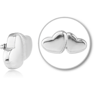 SURGICAL STEEL MICRO ATTACHMENT FOR 1.2MM INTERNALLY THREADED PINS - CONJOINED HEARTS