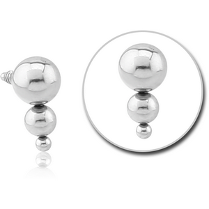SURGICAL STEEL MICRO ATTACHMENT FOR 1.2MM INTERNALLY THREADED PINS - TRIPLE BALLS