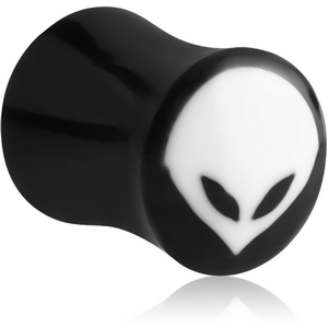 ORGANIC HORN PLUG DOUBLE FLARED WITH INLAY - ALIEN