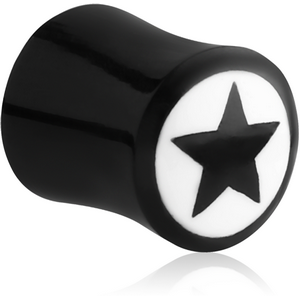 ORGANIC HORN PLUG DOUBLE FLARED WITH INLAY - STAR