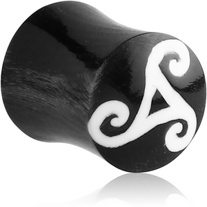 ORGANIC HORN PLUG DOUBLE FLARED WITH INLAY - TRISQUE