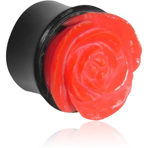 ORGANIC CARVED HORN PLUG - RESIN ROSE