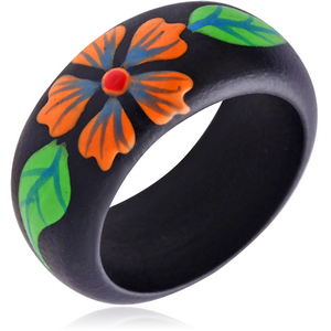 ORGANIC WOODEN RING PAINTED