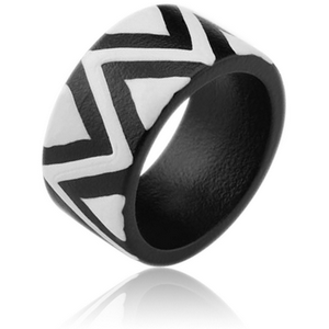 ORGANIC WOODEN RING PAINTED