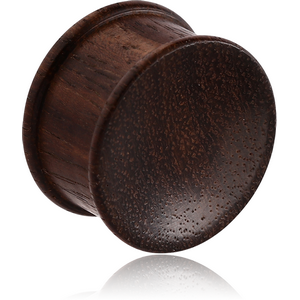 ORGANIC WOODEN PLUG BLACK -SONO CONCAVE RIDGED