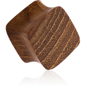 ORGANIC WOODEN PLUG TEAK SQUARE DOUBLE FLARED