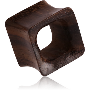 ORGANIC WOODEN TUNNEL DOUBLE FLARED - BLACK -SONO - SQUARE