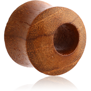 ORGANIC WOODEN TUNNEL TEAK DOUBLE FLARED OFF-CENTER