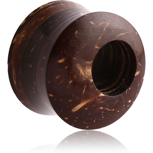 ORGANIC COCONUT SHELL TUNNEL DOUBLE FLARED OFF-CENTER