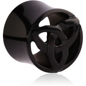 ORGANIC CARVED HORN HOLLOW PLUG DOUBLE FLARE TRIBAL