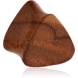 ORGANIC WOODEN PLUG TEAK TRIANGULAR DOUBLE FLARED