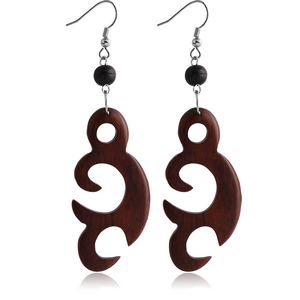 ORGANIC WOODEN EARRINGS PAIR BLACK -SONO