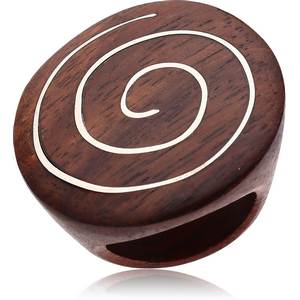 ORGANIC WOODEN RING STEEL INLAID
