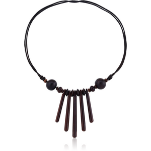 ORGANIC WOODEN NECKLACE BLACK -SONO