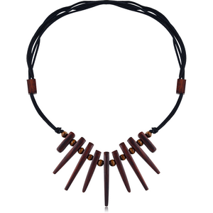 ORGANIC WOODEN NECKLACE BLACK -SONO