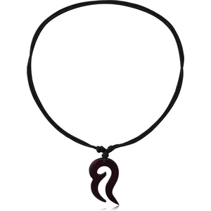 ORGANIC WOODEN PENDANT SONO WITH LEATHER STRING