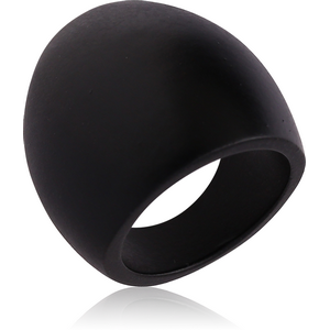 ORGANIC WOODEN RING PLAIN BLACK