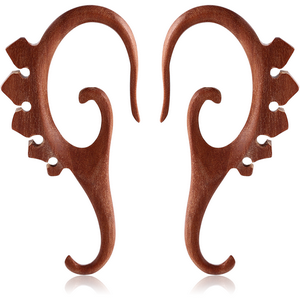 ORGANIC WOODEN CLAW EARRINGS PAIR -SAWO