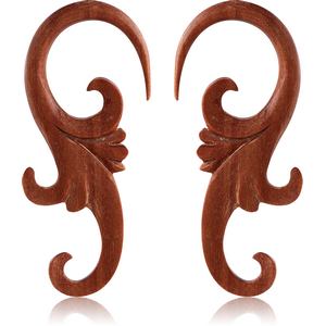 ORGANIC WOODEN CLAW EARRINGS PAIR -SAWO