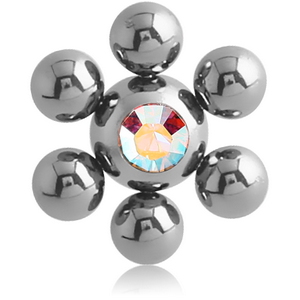 SURGICAL STEEL SWAROVSKI CRYSTAL JEWELLED FLOWER BALL