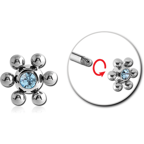 SURGICAL STEEL VALUE CRYSTAL JEWELLED FLOWER BALL