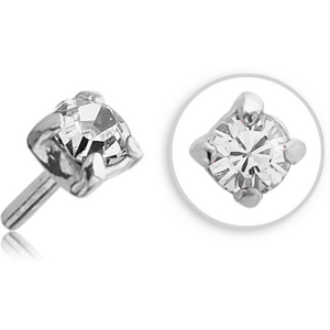 STERLING SILVER 925 JEWELLED PRONG SET SQUARE PUSH FIT ATTACHMENT FOR BIOFLEX NOSE STUDS