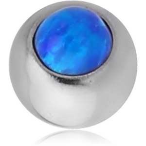 SURGICAL STEEL JEWELLED MICRO BALL WITH SYNTHETIC OPAL