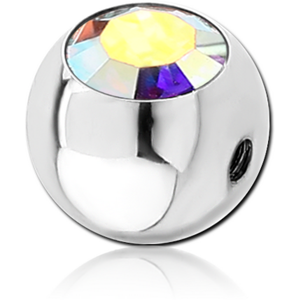 SURGICAL STEEL SIDE THREADED VALUE CRYSTAL JEWELLED MICRO BALL