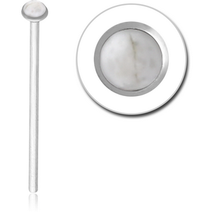 SURGICAL STEEL SEMI PRECIOUS CABOCHON STRAIGHT NOSE STUD