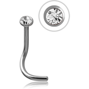 SURGICAL STEEL JEWELLED CURVED NOSE STUD