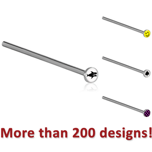SURGICAL STEEL PICTURE STRAIGHT NOSE STUD
