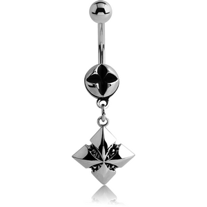 SURGICAL STEEL KOOL KATANA NAVEL BANANA - IRON CROSS