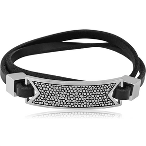SURGICAL STEEL KOOL KATANA BRACELET WITH LEATHER