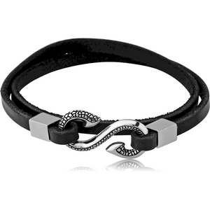 SURGICAL STEEL KOOL KATANA BRACELET WITH LEATHER