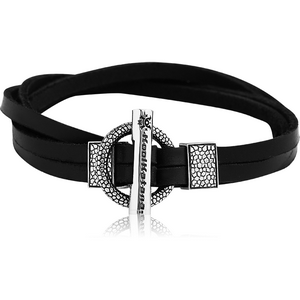 SURGICAL STEEL KOOL KATANA BRACELET WITH LEATHER