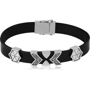 SURGICAL STEEL KOOL KATANA BRACELET WITH LEATHER