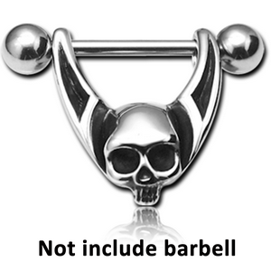 SURGICAL STEEL KOOL KATANA SKULL NIPPLE STIRRUP